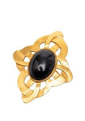 CHANEL Pre-Owned 1997 Gold Plated Gripoix Brooch costume brooch - Black