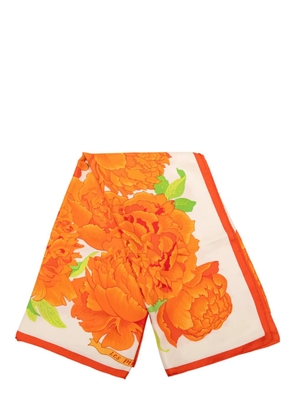 Hermès Pre-Owned 20th Century Les Pivoines Silk Scarf 90 scarves - Orange