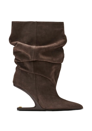 Balmain No Wedge suede ankle boots - Brown