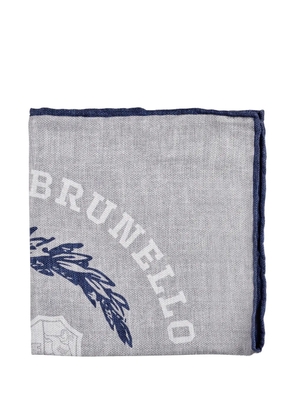 Brunello Cucinelli monogram-emblem handkerchief - Neutrals