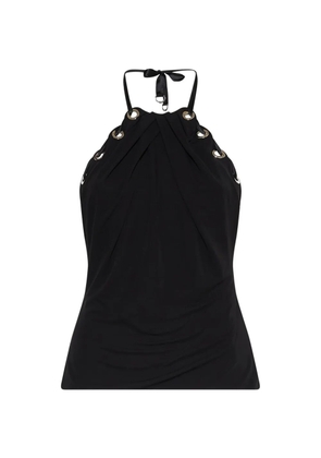 John Richmond eyelet lace-up top - Black