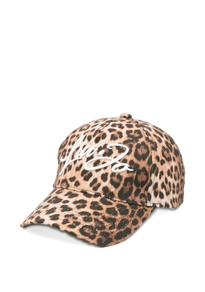 LIU JO leopard-print embroidered-logo cap - Neutrals
