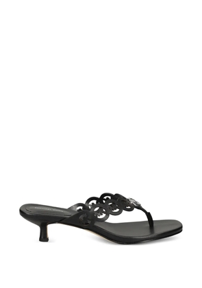 Michael Michael Kors logo-cutout kitten-heel sandals - Black