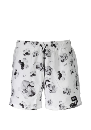 Karl Lagerfeld floral-print swim trunks - White