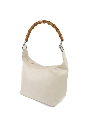 Gucci Pre-Owned bamboo canvas shoulder bag - White