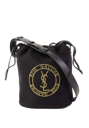 Saint Laurent Pre-Owned Rive Gauche embroidered shoulder bag - Black