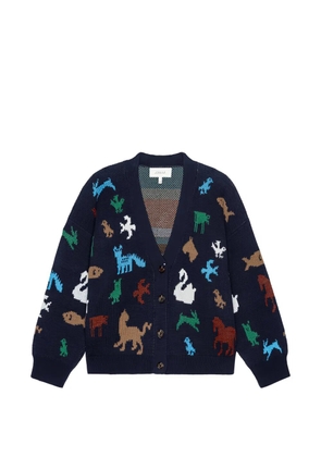 The Great. Pictograph jacquard-knit cardigan - Blue