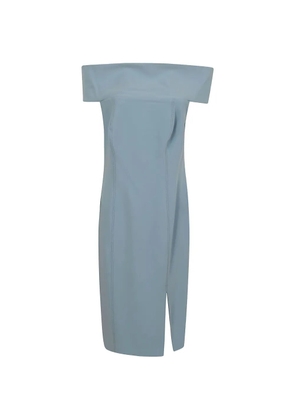 Lauren Ralph Lauren off-shoulder slit-detail dress - Blue