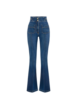 Elisabetta Franchi logo-detail boot-cut jeans - Blue