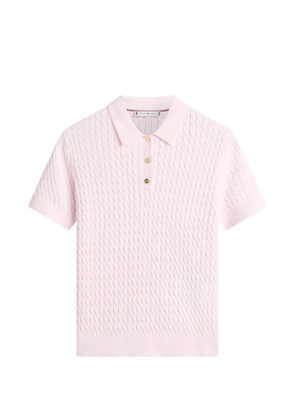 Tommy Hilfiger cable-knit polo top - Pink