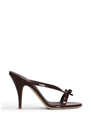 3juin Natalia bow-detail patent-finish sandals - Red