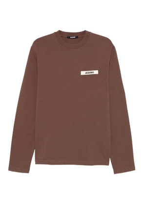 Jacquemus logo-detail long-sleeve sweatshirt - Brown