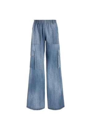Ermanno Scervino chambray cargo wide-leg jeans - Blue