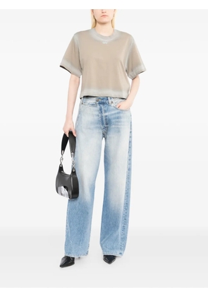 Off-White spray-effect logo stamped T-shirt - Neutrals
