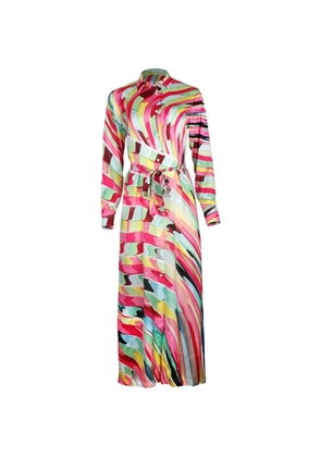 Mary Katrantzou Torino geometric-print belted maxi dress - Pink