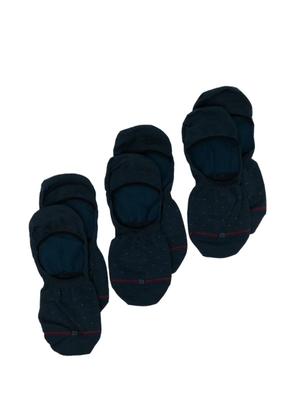 Zegna logo-detail mico-dot socks - Blue