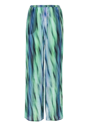 Armani Exchange abstract-print lightweight straight trousers - Green