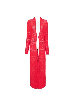 Blugirl crochet-knit long-line cardigan - Red