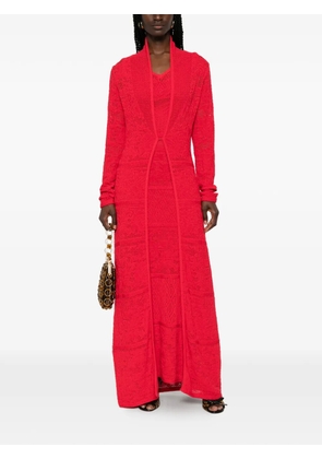 Blugirl crochet-knit long-line cardigan - Red