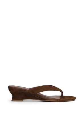biancadi suede wedge-heel sandals - Brown