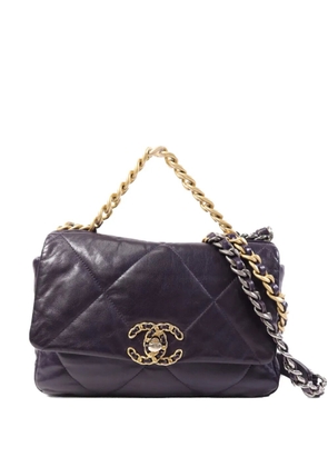 CHANEL Pre-Owned small 19 Flap quilted leather shoulder bag - Purple