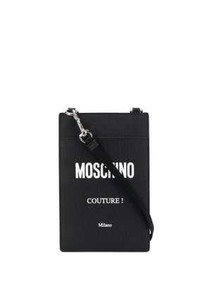 Moschino strap logo card holder - Black