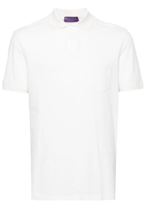 Ralph Lauren Purple Label split-neck piqué polo shirt - White