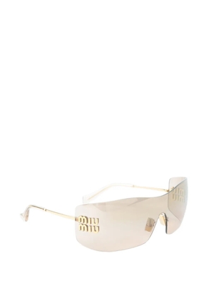 Miu Miu Eyewear Aube logo-plaque sunglasses - Gold