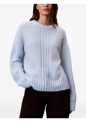 Calvin Klein ribbed-knit drop-shoulder sweater - Blue