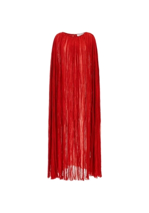 Federica Bonifaci pleated hooded maxi dress - Red