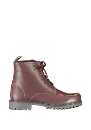 U.S. POLO ASSN. lace-up leather boots - Red