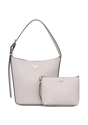 GUESS USA logo-plaque pebbled-effect tote bag - Grey