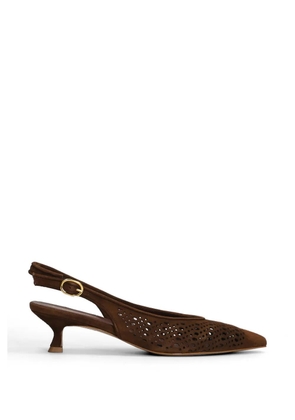 biancadi perforated slingback pumps - Brown