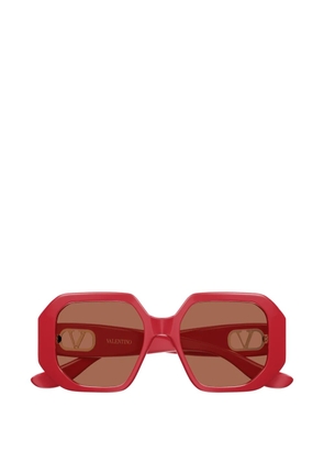 VALENTINO GARAVANI EYEWEAR VLogo geometric-frame sunglasses - Red