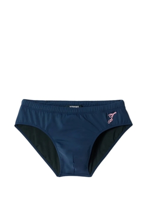 Jacquemus logo-embroidered swimming trunks - Blue