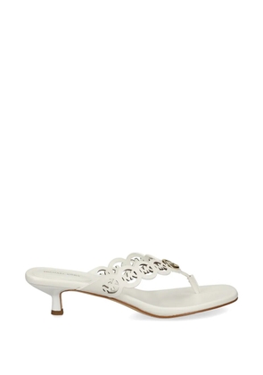 Michael Michael Kors logo-cutout kitten-heel sandals - White