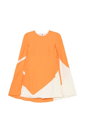 Alberta Ferretti cape-style graphic-print mini dress - Orange