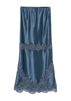 Cynthia Rowley embroidered satin skirt - Blue