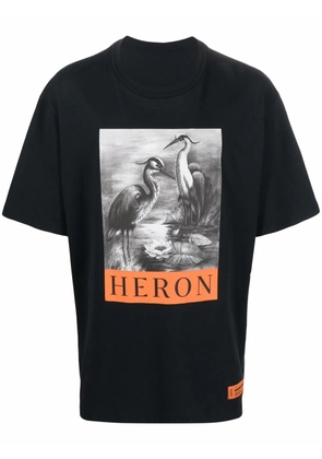 Heron Preston Heron-print cotton T-shirt - Black