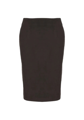 CASTELL rear-zip-fastening pencil midi skirt - Brown