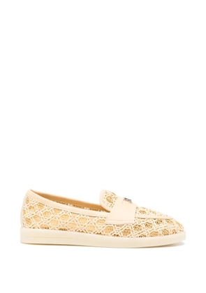 Casadei woven logo-plaque loafers - Neutrals