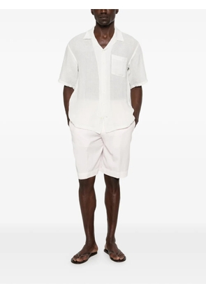 120% Lino short-sleeve camp-collar shirt - White