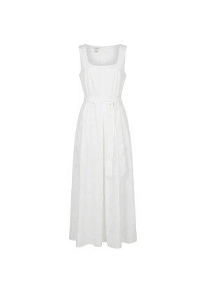 Malo belted sleeveless maxi dress - White