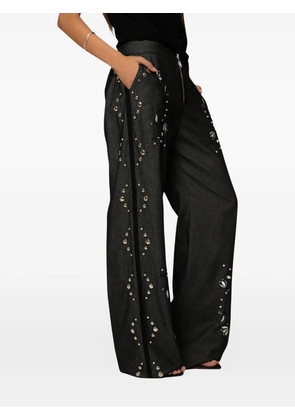 Nafsika Skourti Grammy floral-embroidered trousers - Black