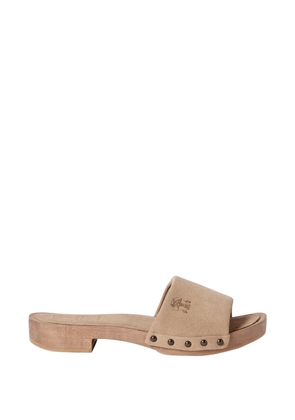 Brunello Cucinelli suede slides - Brown