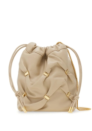 Ferragamo mini leather bucket bag - Neutrals