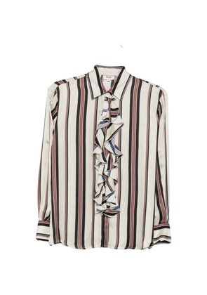 Diega ruffled-detail striped-pattern shirt - Neutrals