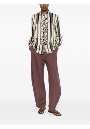 Diega ruffled-detail striped-pattern shirt - Neutrals