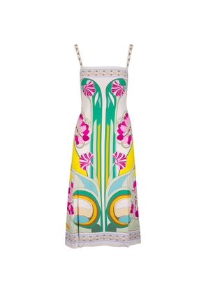 La DoubleJ floral-print sleeveless midi dress - Neutrals