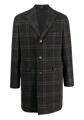 Tagliatore checked single-breasted coat - Black
